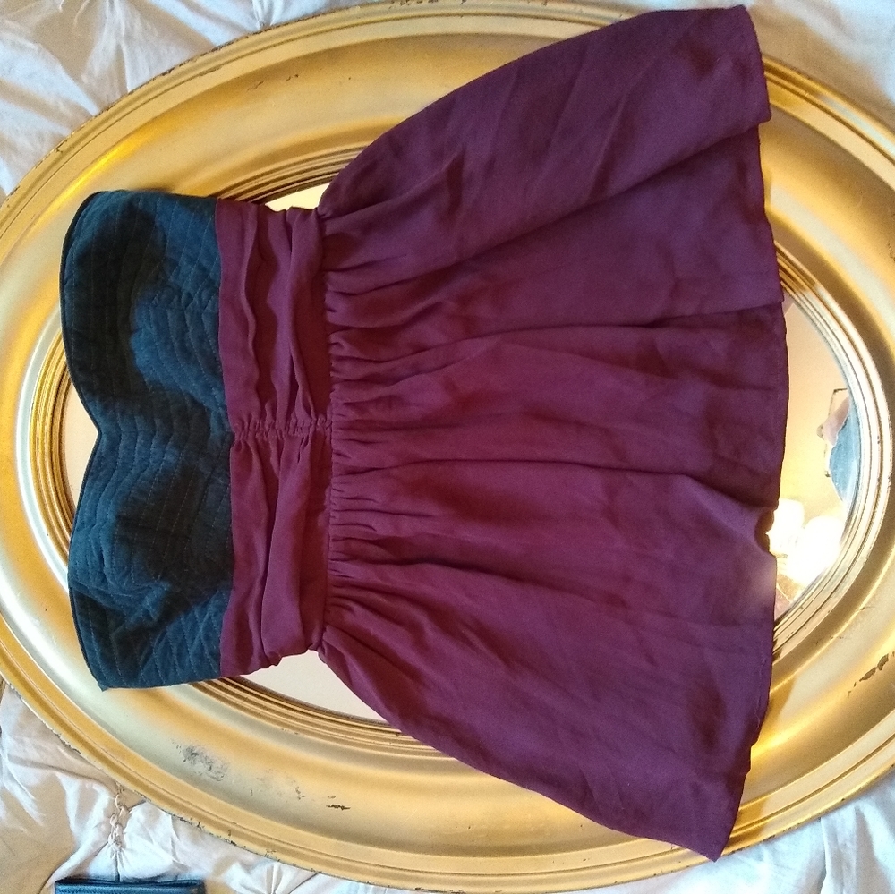 Anthropologie Maeve lined velvet and flow halter